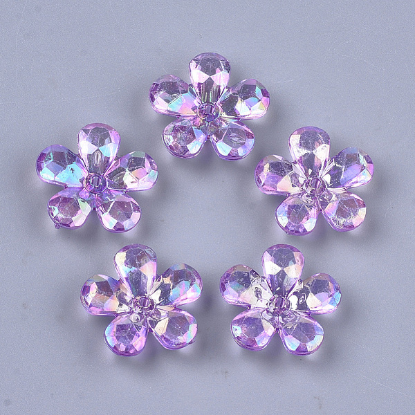 PandaHall Transparent Acrylic Bead Caps, AB Color, Faceted, 5-Petal, Flower, Medium Orchid, 23x22x7mm, Hole: 1.8mm, about 380pcs/500g..., Purple
PandaHall Transparent Acrylic Bead Caps, AB Color, Faceted, 5-Petal, Flower, Medium Orchid, 23x22x7mm, Hole: 1.8mm, about 380pcs/500g..., Purple