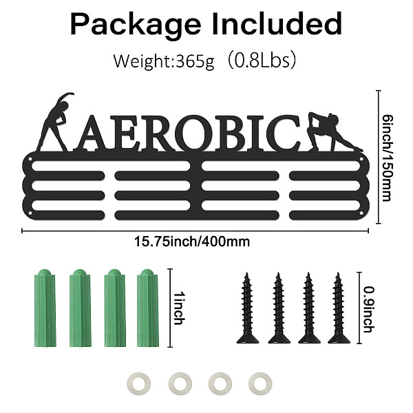 PandaHall Iron Medal Holder Frame, Medals Display Hanger Rack, 3 Lines, with Screws, Rectangle with Word Aerobic, Sports Themed Pattern...
PandaHall Iron Medal Holder Frame, Medals Display Hanger Rack, 3 Lines, with Screws, Rectangle with Word Aerobic, Sports Themed Pattern...