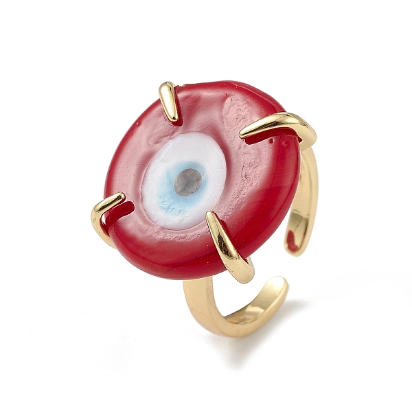PandaHall Lampwork Evil Eye Open Cuff Ring, Golden Brass Lucky Jewelry for Women, Lead Free & Cadmium Free, Red, Inner Diameter: 16mm...
PandaHall Lampwork Evil Eye Open Cuff Ring, Golden Brass Lucky Jewelry for Women, Lead Free & Cadmium Free, Red, Inner Diameter: 16mm...