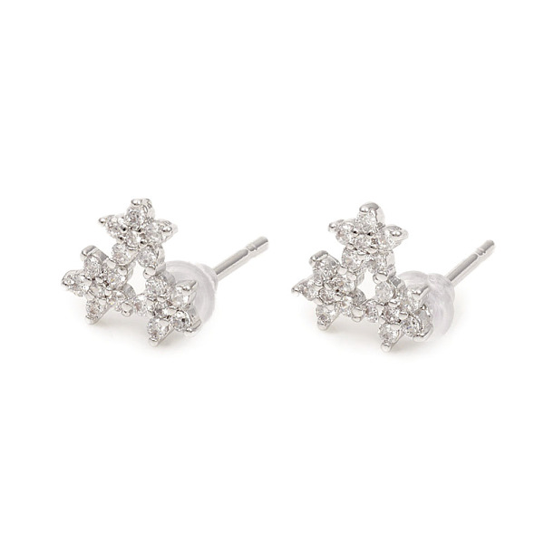 PandaHall Brass Stud Earrings, with Clear Cubic Zirconia and Ear Nuts, Flower, Platinum, 8x8mm, Pin: 0.9mm Brass Flower Clear
PandaHall Brass Stud Earrings, with Clear Cubic Zirconia and Ear Nuts, Flower, Platinum, 8x8mm, Pin: 0.9mm Brass Flower Clear