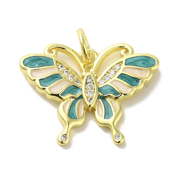 PandaHall Brass Enamel Micro Pave Cubic Zirconia Pendants, Real 18K Gold Plated Butterfly Charms, with Jump Ring, Cadet Blue, 18x23.5x2.5mm...
PandaHall Brass Enamel Micro Pave Cubic Zirconia Pendants, Real 18K Gold Plated Butterfly Charms, with Jump Ring, Cadet Blue, 18x23.5x2.5mm...