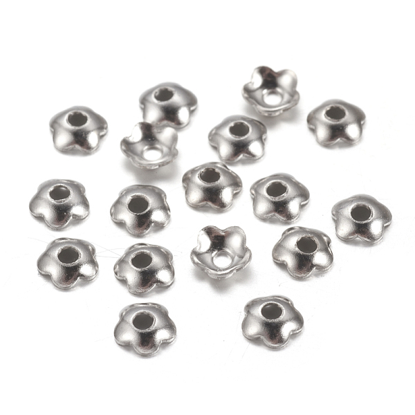 PandaHall Brass Bead Caps, Flower, Platinum Color, Size: about 4mm in diameter, hole, 1.2mm Brass
PandaHall Brass Bead Caps, Flower, Platinum Color, Size: about 4mm in diameter, hole, 1.2mm Brass