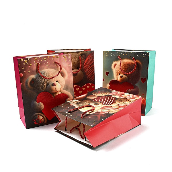 PandaHall 4 Colors Valentine's Day Love Paper Gift Bags, Rectangle Shopping Bags, Wedding Gift Bags with Handles, Mixed Color, Bear, Unfold..., Multicolor
PandaHall 4 Colors Valentine's Day Love Paper Gift Bags, Rectangle Shopping Bags, Wedding Gift Bags with Handles, Mixed Color, Bear, Unfold..., Multicolor