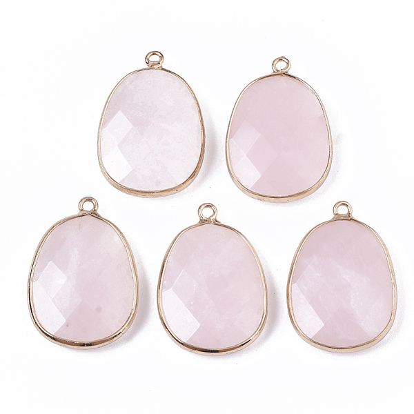 PandaHall Natural Rose Quartz Pendants, with Golden Plated Edge Brass Findings, Faceted, Oval, 25~26x17~18x5mm, Hole: 1.4mm Rose Quartz Oval
PandaHall Natural Rose Quartz Pendants, with Golden Plated Edge Brass Findings, Faceted, Oval, 25~26x17~18x5mm, Hole: 1.4mm Rose Quartz Oval