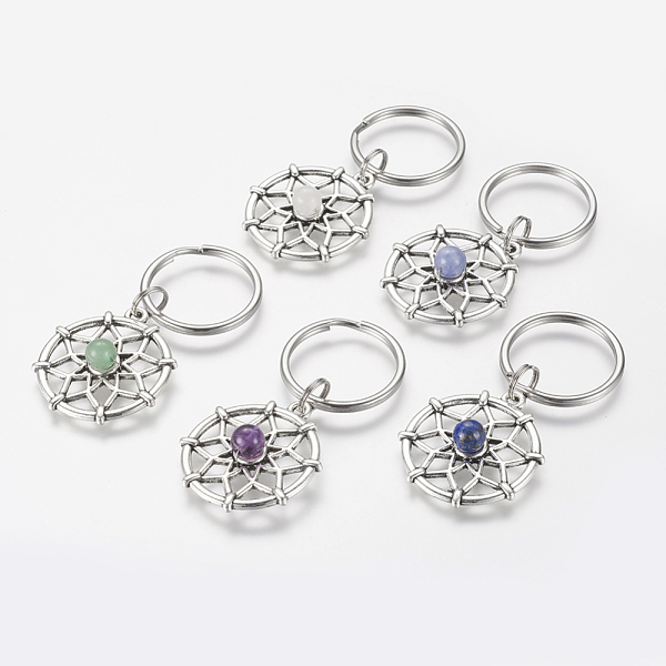 PandaHall Alloy Gemstone Keychain, with 316 Surgical Stainless Steel Key Ring, 58mm Mixed Stone Flat Round
PandaHall Alloy Gemstone Keychain, with 316 Surgical Stainless Steel Key Ring, 58mm Mixed Stone Flat Round