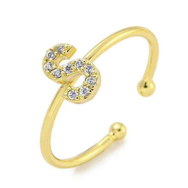 PandaHall Rack Plating Brass Open Cuff Rings for Women, with Cubic Zirconia, Cadmium Free & Lead Free, Long-Lasting Plated, Letter, Letter S...
PandaHall Rack Plating Brass Open Cuff Rings for Women, with Cubic Zirconia, Cadmium Free & Lead Free, Long-Lasting Plated, Letter, Letter S...