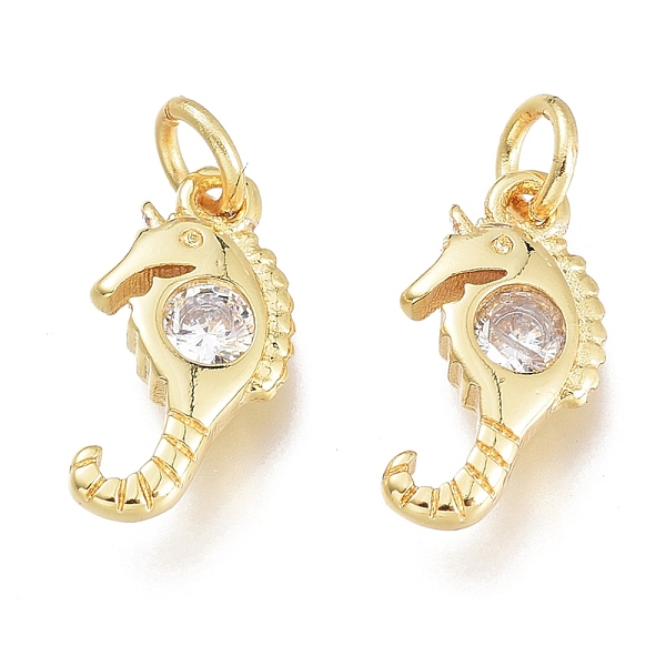 PandaHall Brass Micro Pave Clear Cubic Zirconia Charms, with Jump Ring, Sea Horse, Golden, 12.5x6.5x2.5mm, Hole: 1.5mm, Jump Rings...
PandaHall Brass Micro Pave Clear Cubic Zirconia Charms, with Jump Ring, Sea Horse, Golden, 12.5x6.5x2.5mm, Hole: 1.5mm, Jump Rings...