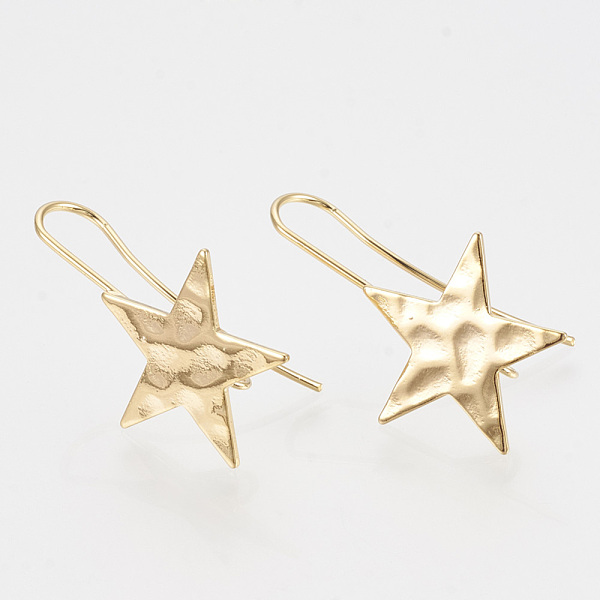 PandaHall Brass Stud Earring Findings, with Loop, Star, Real 18K Gold Plated, 31.5x20mm, Hole: 2mm, Pin: 1mm Brass Star
PandaHall Brass Stud Earring Findings, with Loop, Star, Real 18K Gold Plated, 31.5x20mm, Hole: 2mm, Pin: 1mm Brass Star