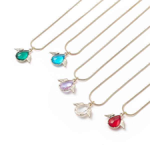 PandaHall Glass Teardrop with Wing Pendant Necklace with Golden Brass Round Snake Chains for Women, Mixed Color, 18.90 inch(48cm) Glass..., Multicolor
PandaHall Glass Teardrop with Wing Pendant Necklace with Golden Brass Round Snake Chains for Women, Mixed Color, 18.90 inch(48cm) Glass..., Multicolor