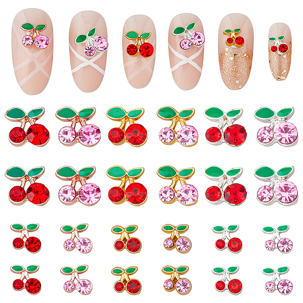 PandaHall SUPERFINDINGS 48Pcs 12 Styles Cherry Alloy Rhinestone Cabochons, with Enamel, Nail Art Decoration Accessories, Mixed Color...
PandaHall SUPERFINDINGS 48Pcs 12 Styles Cherry Alloy Rhinestone Cabochons, with Enamel, Nail Art Decoration Accessories, Mixed Color...