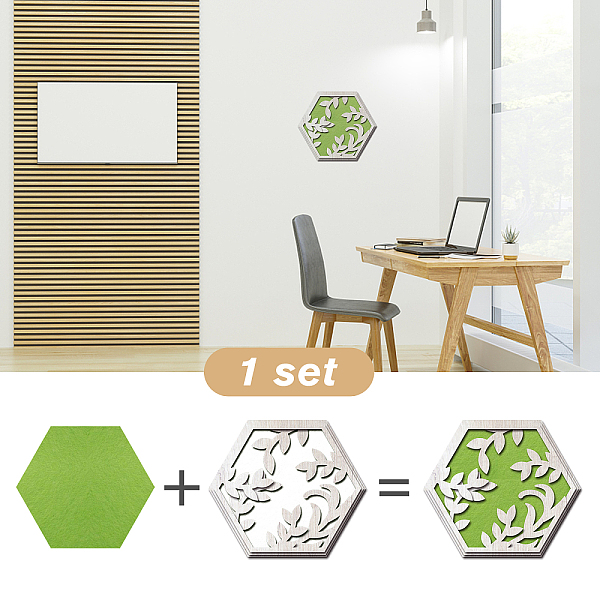 PandaHall Custom Wool Felt & Wood Wall Decorations, Home Decorations, Hexagon, Leaf Pattern, Finished: 305x265mm, 1pc Wood Leaf
PandaHall Custom Wool Felt & Wood Wall Decorations, Home Decorations, Hexagon, Leaf Pattern, Finished: 305x265mm, 1pc Wood Leaf