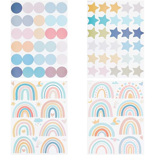 PandaHall 4 Sheet 4 Styles Waterproof Vinyl Wall Stickers, Self-Adhesive Decals, for DIY Bedroom, Indoor Decorations, Rectangle with Rainbow..., Multicolor
PandaHall 4 Sheet 4 Styles Waterproof Vinyl Wall Stickers, Self-Adhesive Decals, for DIY Bedroom, Indoor Decorations, Rectangle with Rainbow..., Multicolor