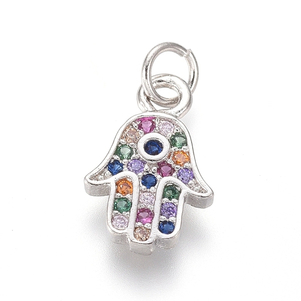 PandaHall Brass Micro Pave Cubic Zirconia Charms, with Jump Rings, Hamsa Hand/Hand of Fatima /Hand of Miriam, Colorful, Platinum...
PandaHall Brass Micro Pave Cubic Zirconia Charms, with Jump Rings, Hamsa Hand/Hand of Fatima /Hand of Miriam, Colorful, Platinum...