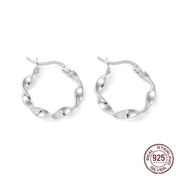 PandaHall Rhodium Plated 925 Sterling Silver Hoop Earrings, Twist Round Ring, Real Platinum Plated, 23.5x20.5x3mm Sterling Silver Twist
PandaHall Rhodium Plated 925 Sterling Silver Hoop Earrings, Twist Round Ring, Real Platinum Plated, 23.5x20.5x3mm Sterling Silver Twist