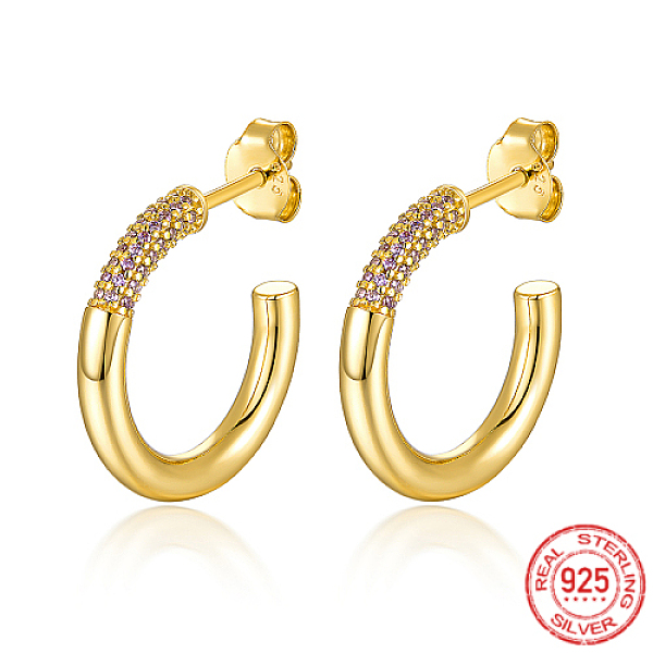 PandaHall 925 Sterling Silver Ring Stud Earrings, Purple Cubic Zirconia Half Hoop Earrings, with S925 Stamp, Real 18K Gold Plated, 20x3mm...
PandaHall 925 Sterling Silver Ring Stud Earrings, Purple Cubic Zirconia Half Hoop Earrings, with S925 Stamp, Real 18K Gold Plated, 20x3mm...
