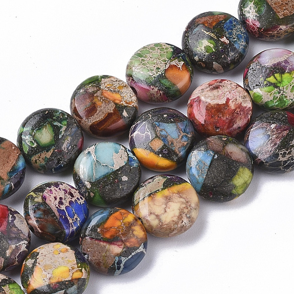 PandaHall Natural Imperial Jasper Beads Strands, Dyed, Flat Round, Colorful, 10x4.5mm, Hole: 1mm, about 39~42pcs/Strand, 15.35 inch~16.14...
PandaHall Natural Imperial Jasper Beads Strands, Dyed, Flat Round, Colorful, 10x4.5mm, Hole: 1mm, about 39~42pcs/Strand, 15.35 inch~16.14...