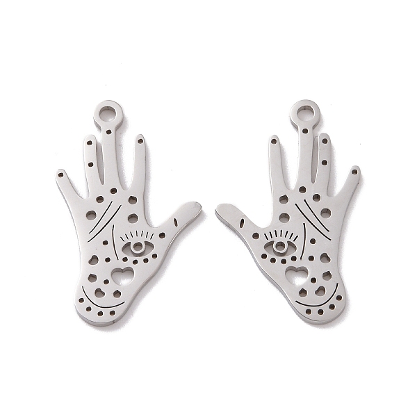 PandaHall 201 Stainless Steel Pendants, Hand with Evil Eye Charms, Stainless Steel Color, 22.5x14x1mm, Hole: 1.5mm 201 Stainless Steel Body
PandaHall 201 Stainless Steel Pendants, Hand with Evil Eye Charms, Stainless Steel Color, 22.5x14x1mm, Hole: 1.5mm 201 Stainless Steel Body