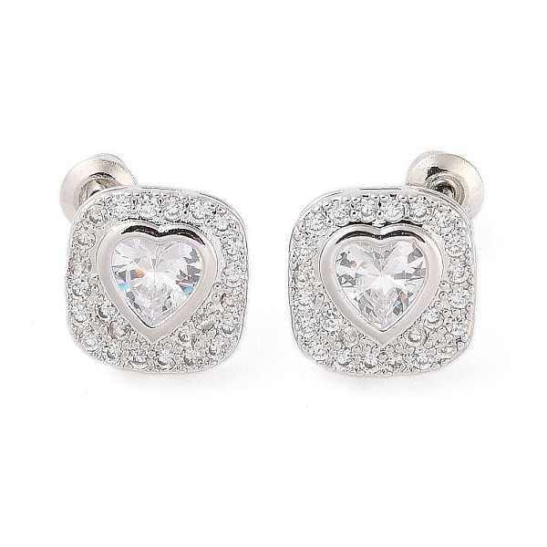 PandaHall Rack Plating Brass Micro Pave Cubic Zirconia Stud Earrings, Long-lasting Plated, Square with Heart, Clear, 13x13mm Cubic Zirconia...
PandaHall Rack Plating Brass Micro Pave Cubic Zirconia Stud Earrings, Long-lasting Plated, Square with Heart, Clear, 13x13mm Cubic Zirconia...