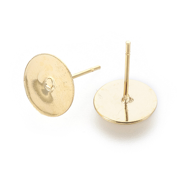 PandaHall 202 Stainless Steel Stud Earring Findings, with 304 Stainless Steel Pins, Real 24k Gold Plated, 12.5x10mm, Pin: 0.7mm 304...
PandaHall 202 Stainless Steel Stud Earring Findings, with 304 Stainless Steel Pins, Real 24k Gold Plated, 12.5x10mm, Pin: 0.7mm 304...