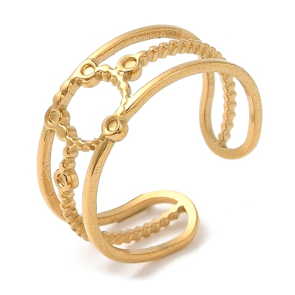 PandaHall 304 Stainless Steel Hollow Ring Open Cuff Rings for Women, Real 18K Gold Plated, US Size 7 1/4(17.5mm) 304 Stainless Steel
PandaHall 304 Stainless Steel Hollow Ring Open Cuff Rings for Women, Real 18K Gold Plated, US Size 7 1/4(17.5mm) 304 Stainless Steel