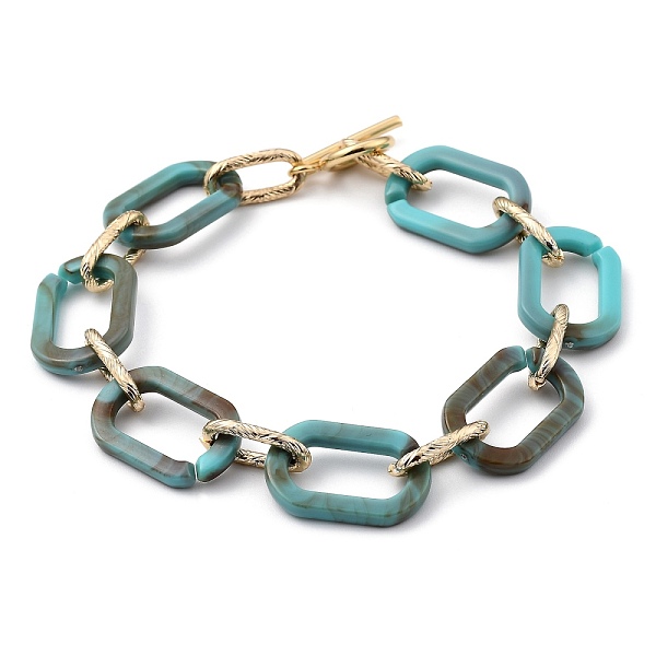PandaHall Acrylic & Aluminum Cable Chain Bracelets, with 304 Stainless Steel Toggle Clasps, Light Gold, Dark Turquoise, 8-5/8 inch(22cm)...
PandaHall Acrylic & Aluminum Cable Chain Bracelets, with 304 Stainless Steel Toggle Clasps, Light Gold, Dark Turquoise, 8-5/8 inch(22cm)...