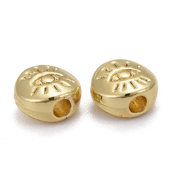 PandaHall Alloy Beads, Long-Lasting Plated, Flat Round with Evil Eye, Real 18K Gold Plated, 5.5x6x3mm, Hole: 1.5mm Alloy Evil Eye
PandaHall Alloy Beads, Long-Lasting Plated, Flat Round with Evil Eye, Real 18K Gold Plated, 5.5x6x3mm, Hole: 1.5mm Alloy Evil Eye