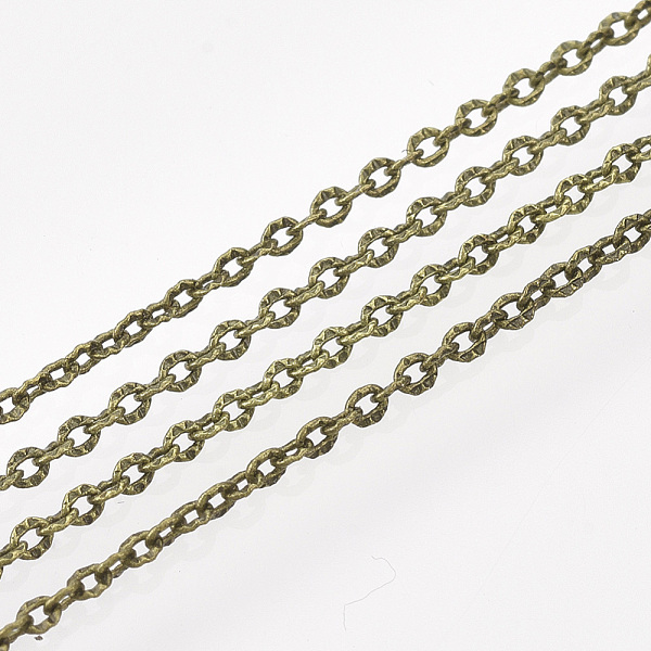 PandaHall Brass Cable Chains, Textured, Unwelded, with Spool, Oval, Antique Bronze, 2x1.5x0.5mm, about 328.08 Feet(100m)/roll Brass
PandaHall Brass Cable Chains, Textured, Unwelded, with Spool, Oval, Antique Bronze, 2x1.5x0.5mm, about 328.08 Feet(100m)/roll Brass