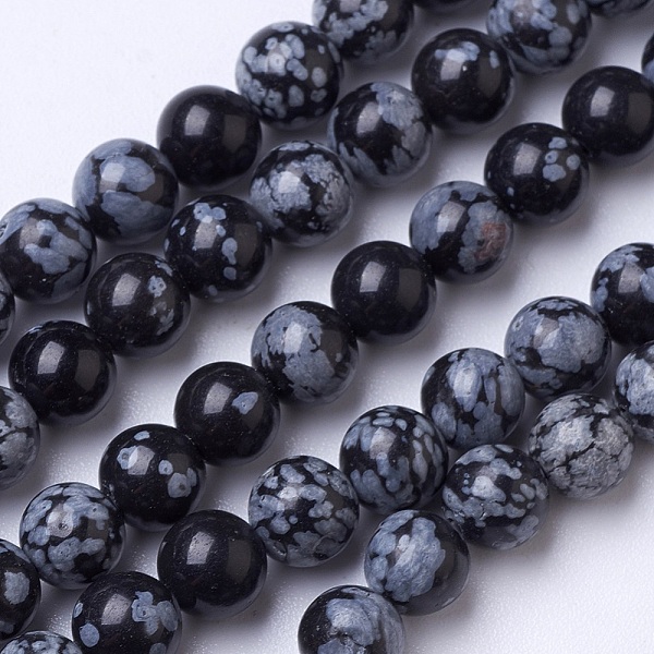 PandaHall Natural Snowflake Obsidian Beads Strands, Round, 6mm, Hole: 1mm, about 60pcs/strand, 15.1 inch Snowflake Obsidian Round Black
PandaHall Natural Snowflake Obsidian Beads Strands, Round, 6mm, Hole: 1mm, about 60pcs/strand, 15.1 inch Snowflake Obsidian Round Black