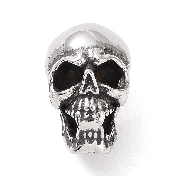PandaHall 304 Stainless Steel Cord Ends, Manual Polishing, Skull, Antique Silver, 24x14x15.5mm, Mouthhole: 3.5x6mm, Inner Diameter: 7.5x8mm...
PandaHall 304 Stainless Steel Cord Ends, Manual Polishing, Skull, Antique Silver, 24x14x15.5mm, Mouthhole: 3.5x6mm, Inner Diameter: 7.5x8mm...