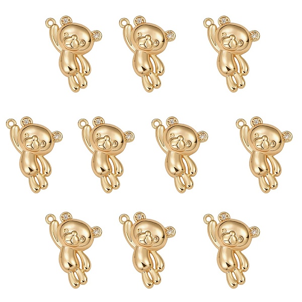 PandaHall Brass Micro Pave Cubic Zirconia Pendants, Bear, Real 18K Gold Plated, 16.5x11x5mm, Hole: 1mm, 10pcs/box Brass+Cubic Zirconia Bear..., Clear
PandaHall Brass Micro Pave Cubic Zirconia Pendants, Bear, Real 18K Gold Plated, 16.5x11x5mm, Hole: 1mm, 10pcs/box Brass+Cubic Zirconia Bear..., Clear