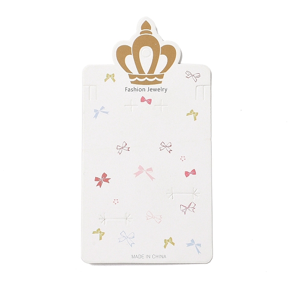 PandaHall Rectangle Crown Earring Display Cards, Bowknot Pattern, Colorful, 16x8.3x0.04cm, Hole: 2mm Paper Bowknot White
PandaHall Rectangle Crown Earring Display Cards, Bowknot Pattern, Colorful, 16x8.3x0.04cm, Hole: 2mm Paper Bowknot White