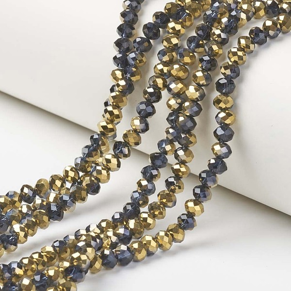 PandaHall Electroplate Transparent Glass Beads Strands, Half Golden Plated, Faceted, Rondelle, Prussian Blue, 4x3mm, Hole: 0.4mm, about...
PandaHall Electroplate Transparent Glass Beads Strands, Half Golden Plated, Faceted, Rondelle, Prussian Blue, 4x3mm, Hole: 0.4mm, about...