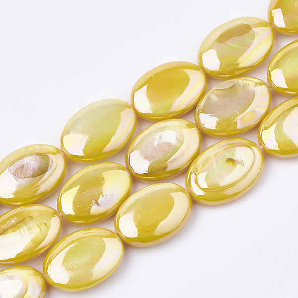 PandaHall AB Color Freshwater Shell Beads Strands, Dyed, Oval, Gold, 17~18x12.5x4~5mm, Hole: 1mm, about 22pcs/strand, 15.7 inch Freshwater...
PandaHall AB Color Freshwater Shell Beads Strands, Dyed, Oval, Gold, 17~18x12.5x4~5mm, Hole: 1mm, about 22pcs/strand, 15.7 inch Freshwater...