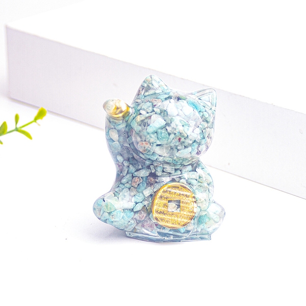 PandaHall Resin Fortune Cat Display Decoration, with Natural Amazonite Chips inside Statues for Home Office Decorations, 55x40x60mm...
PandaHall Resin Fortune Cat Display Decoration, with Natural Amazonite Chips inside Statues for Home Office Decorations, 55x40x60mm...