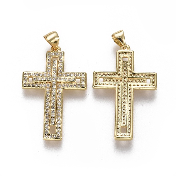 PandaHall Brass Micro Pave Cubic Zirconia Pendants, Cross, Clear, Real 18K Gold Plated, 30.5x19.5x2.5mm, Hole: 3.5x5mm Brass+Cubic Zirconia...
PandaHall Brass Micro Pave Cubic Zirconia Pendants, Cross, Clear, Real 18K Gold Plated, 30.5x19.5x2.5mm, Hole: 3.5x5mm Brass+Cubic Zirconia...
