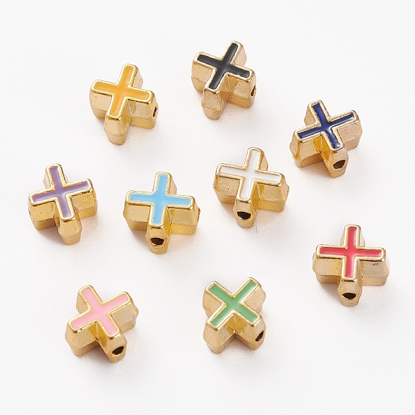PandaHall Alloy Enamel Beads, Cadmium Free & Lead Free, Plus Sign, Golden, Mixed Color, 7x5.5x5mm, Hole: 1.6mm Alloy+Enamel Symbol..., Multicolor
PandaHall Alloy Enamel Beads, Cadmium Free & Lead Free, Plus Sign, Golden, Mixed Color, 7x5.5x5mm, Hole: 1.6mm Alloy+Enamel Symbol..., Multicolor
