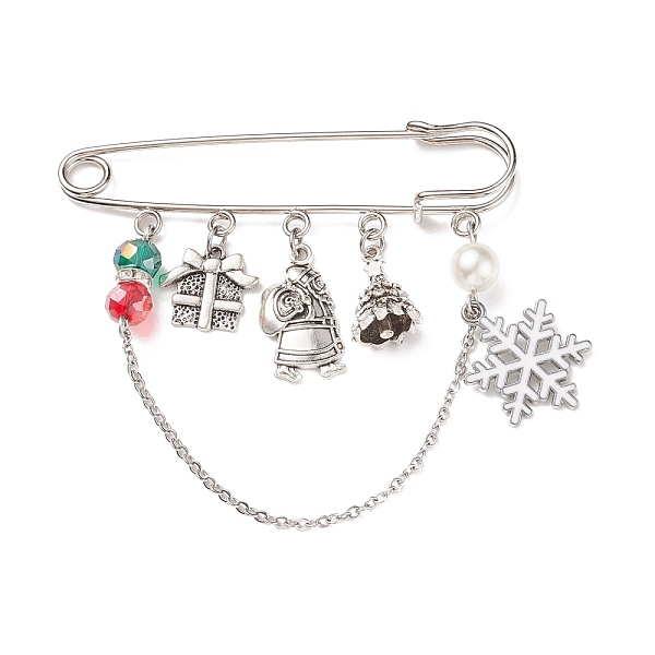 PandaHall Christmas Gift Box & Snowflake & Santa Claus Charms Alloy Safety Pin Brooch, Glass Pearl Beaded Lapel Pin for Women, Antique...
PandaHall Christmas Gift Box & Snowflake & Santa Claus Charms Alloy Safety Pin Brooch, Glass Pearl Beaded Lapel Pin for Women, Antique...