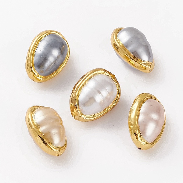 PandaHall Natural Shell Beads, with Golden Brass Edge, Teardrop, 25~26x18~18.5x15~15.5mm, Hole: 0.8mm Freshwater Shell Teardrop Multicolor
PandaHall Natural Shell Beads, with Golden Brass Edge, Teardrop, 25~26x18~18.5x15~15.5mm, Hole: 0.8mm Freshwater Shell Teardrop Multicolor