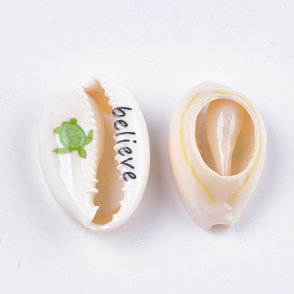 PandaHall Printed Cowrie Shell Beads, No Hole/Undrilled, Sea Turtle & Believe Pattern, Yellow Green, 17~23x10.5~15x6~8mm Cowrie Shell Shell...
PandaHall Printed Cowrie Shell Beads, No Hole/Undrilled, Sea Turtle & Believe Pattern, Yellow Green, 17~23x10.5~15x6~8mm Cowrie Shell Shell...