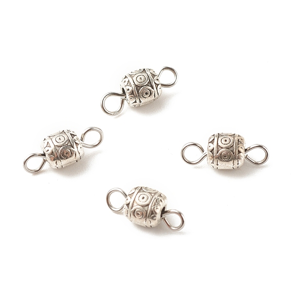 PandaHall Tibetan Style Alloy Connector Charms, with 304 Stainless Steel Loops, Barrel with Round Pattern, Antique Silver & Stainless Steel...
PandaHall Tibetan Style Alloy Connector Charms, with 304 Stainless Steel Loops, Barrel with Round Pattern, Antique Silver & Stainless Steel...
