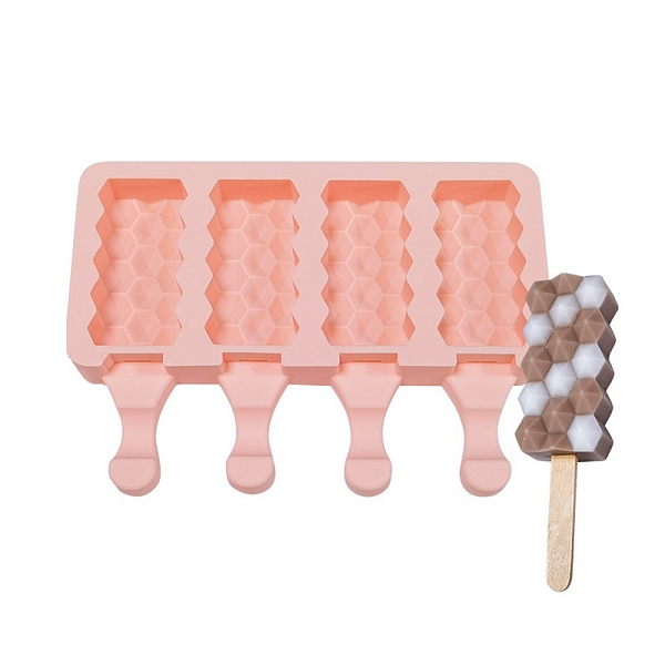 PandaHall Food Grade DIY Rectangle Ice-cream Silicone Molds, Ice Pop Molds, for Making Ice Cream, 4 Cavities, Light Salmon, 129x180x23mm...
PandaHall Food Grade DIY Rectangle Ice-cream Silicone Molds, Ice Pop Molds, for Making Ice Cream, 4 Cavities, Light Salmon, 129x180x23mm...