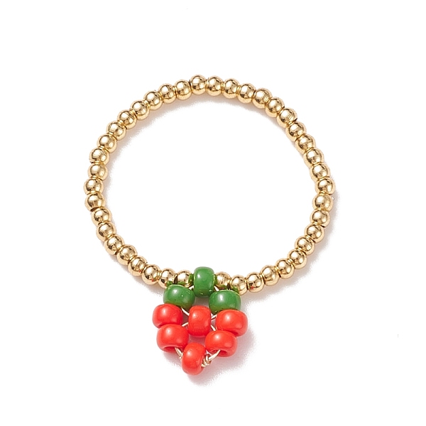 PandaHall Glass & Brass Braided Fruit Finger Ring for Women, Colorful, Strawberry Pattern, US Size 9(18.9mm) Glass Strawberry Orange
PandaHall Glass & Brass Braided Fruit Finger Ring for Women, Colorful, Strawberry Pattern, US Size 9(18.9mm) Glass Strawberry Orange