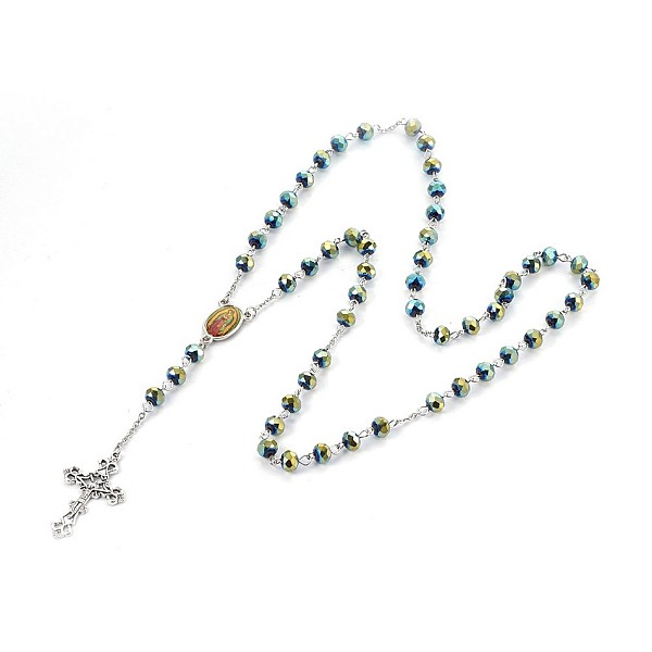 PandaHall Alloy Pendant Necklaces, with Glass and 304 Stainless Steel Rolo Chains, Crucifix Cross, For Easter, Green, 27.55 inch(70cm) Glass...
PandaHall Alloy Pendant Necklaces, with Glass and 304 Stainless Steel Rolo Chains, Crucifix Cross, For Easter, Green, 27.55 inch(70cm) Glass...