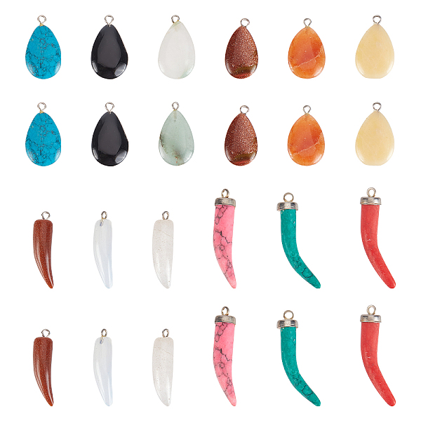 PandaHall SUPERFINDINGS 24Pcs 12 Color Natural & Synthetic Gemstone Pendants, with Platinum Iron Findings, Little Pepper & Teardrop, Mixed..., Multicolor
PandaHall SUPERFINDINGS 24Pcs 12 Color Natural & Synthetic Gemstone Pendants, with Platinum Iron Findings, Little Pepper & Teardrop, Mixed..., Multicolor