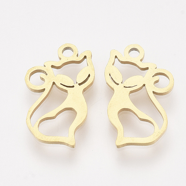 PandaHall 201 Stainless Steel Kitten Pendants, Laser Cut Pendants, Hollow Cat Shape, Golden, 15x9x1mm, Hole: 1.2mm 201 Stainless Steel Cat...
PandaHall 201 Stainless Steel Kitten Pendants, Laser Cut Pendants, Hollow Cat Shape, Golden, 15x9x1mm, Hole: 1.2mm 201 Stainless Steel Cat...
