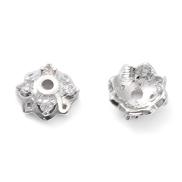 PandaHall Brass with Clear Cubic Zirconia Bead Caps, 4-Petal Flower, Real Platinum Plated, 6.5x2.5mm, Hole: 1~1.2mm Brass+Cubic Zirconia
PandaHall Brass with Clear Cubic Zirconia Bead Caps, 4-Petal Flower, Real Platinum Plated, 6.5x2.5mm, Hole: 1~1.2mm Brass+Cubic Zirconia