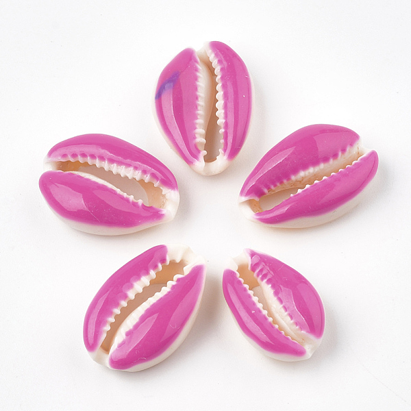 PandaHall Cowrie Shell Beads, with Enamel, No Hole/Undrilled, Camellia, 20~26x13~18x5~7mm Cowrie Shell Shell Shape Pink
PandaHall Cowrie Shell Beads, with Enamel, No Hole/Undrilled, Camellia, 20~26x13~18x5~7mm Cowrie Shell Shell Shape Pink