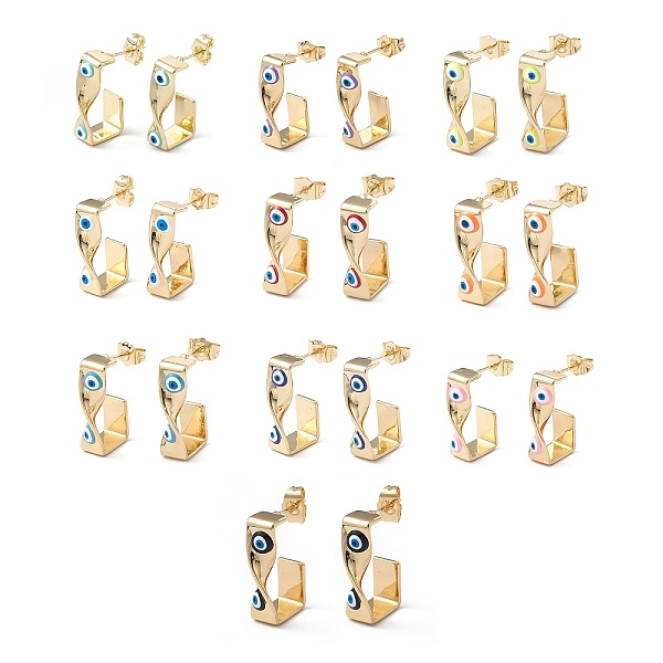 PandaHall Brass Enamel Evil Eye Stud Earrings, with Ear Nuts, Real 18K Gold Plated Twist Earrings for Women Girls, Mixed Color, 24x12mm, Pin..., Multicolor
PandaHall Brass Enamel Evil Eye Stud Earrings, with Ear Nuts, Real 18K Gold Plated Twist Earrings for Women Girls, Mixed Color, 24x12mm, Pin..., Multicolor