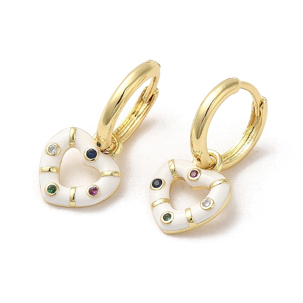 PandaHall Heart Real 18K Gold Plated Brass Dangle Hoop Earrings, with Cubic Zirconia and Enamel, White, 21.5x11.5mm Cubic Zirconia Heart...
PandaHall Heart Real 18K Gold Plated Brass Dangle Hoop Earrings, with Cubic Zirconia and Enamel, White, 21.5x11.5mm Cubic Zirconia Heart...