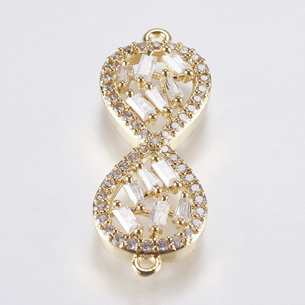 PandaHall Brass Micro Pave Cubic Zirconia Links, Lead Free & Cadmium Free, Infinity, Golden, 29x10.5x3.5mm, Hole: 1mm Brass+Cubic Zirconia...
PandaHall Brass Micro Pave Cubic Zirconia Links, Lead Free & Cadmium Free, Infinity, Golden, 29x10.5x3.5mm, Hole: 1mm Brass+Cubic Zirconia...